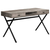 47" Taupe and Black With Two Drawers - Homeroots