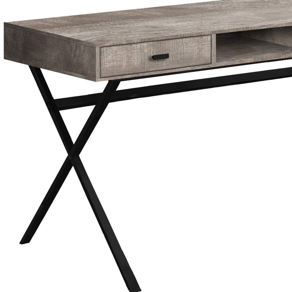 47" Taupe and Black With Two Drawers - Homeroots - Flyclothing LLC