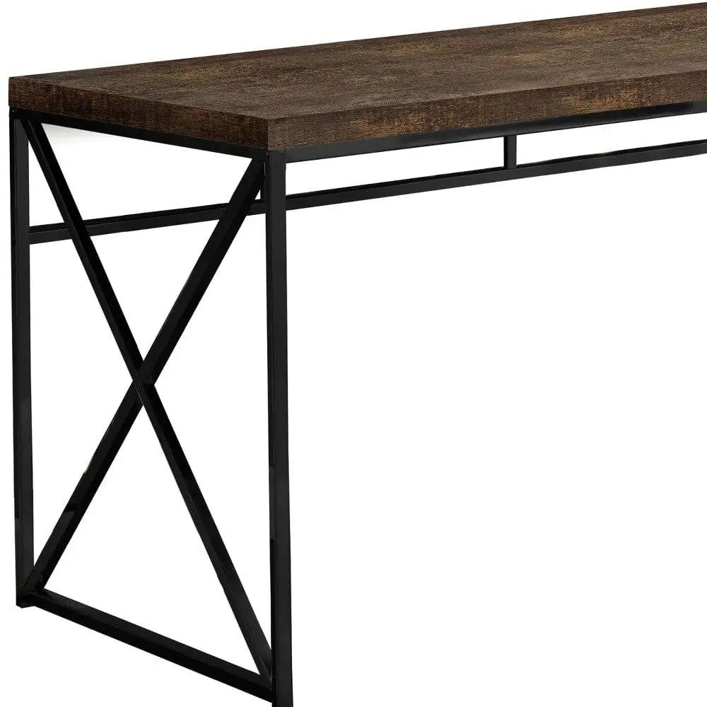24" Brown and Black Computer Desk - Homeroots - Flyclothing LLC