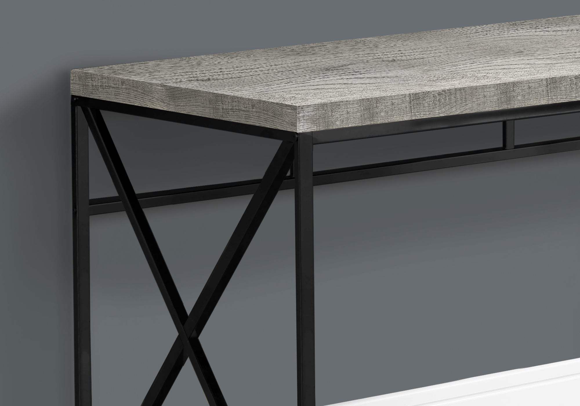 24" Gray and Black Computer Desk - Homeroots - Flyclothing LLC