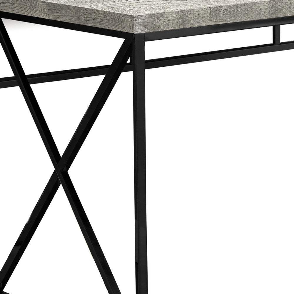 24" Gray and Black Computer Desk - Homeroots - Flyclothing LLC