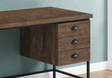 24" Brown and Black Computer Desk With Three Drawers - Homeroots - Flyclothing LLC