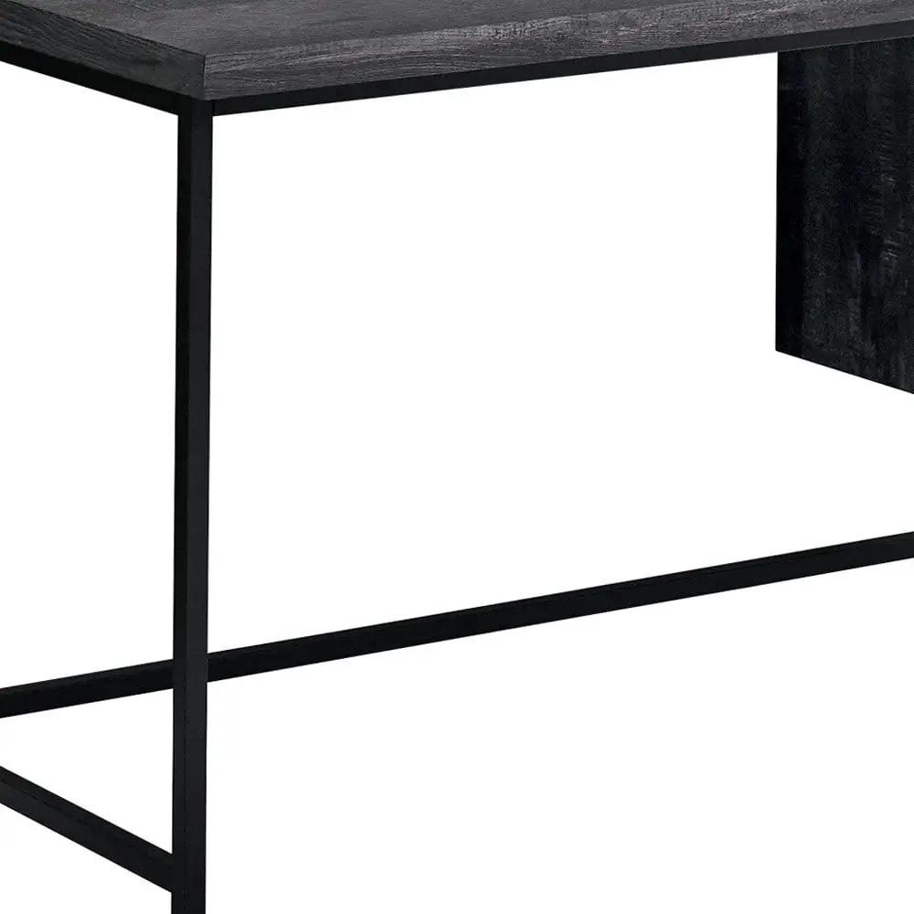 24" Gray and Black Computer Desk With Three Drawers - Homeroots - Flyclothing LLC