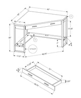 42" Taupe and Silver Corner Computer Desk - Homeroots - Flyclothing LLC