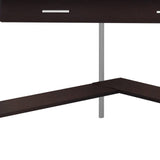 42" Dark Brown and Silver Corner Computer Desk - Homeroots