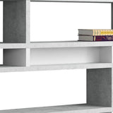 55" Gray Wood Floating Bookcase - Homeroots