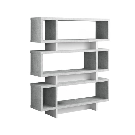 55" Gray Wood Floating Bookcase - Homeroots
