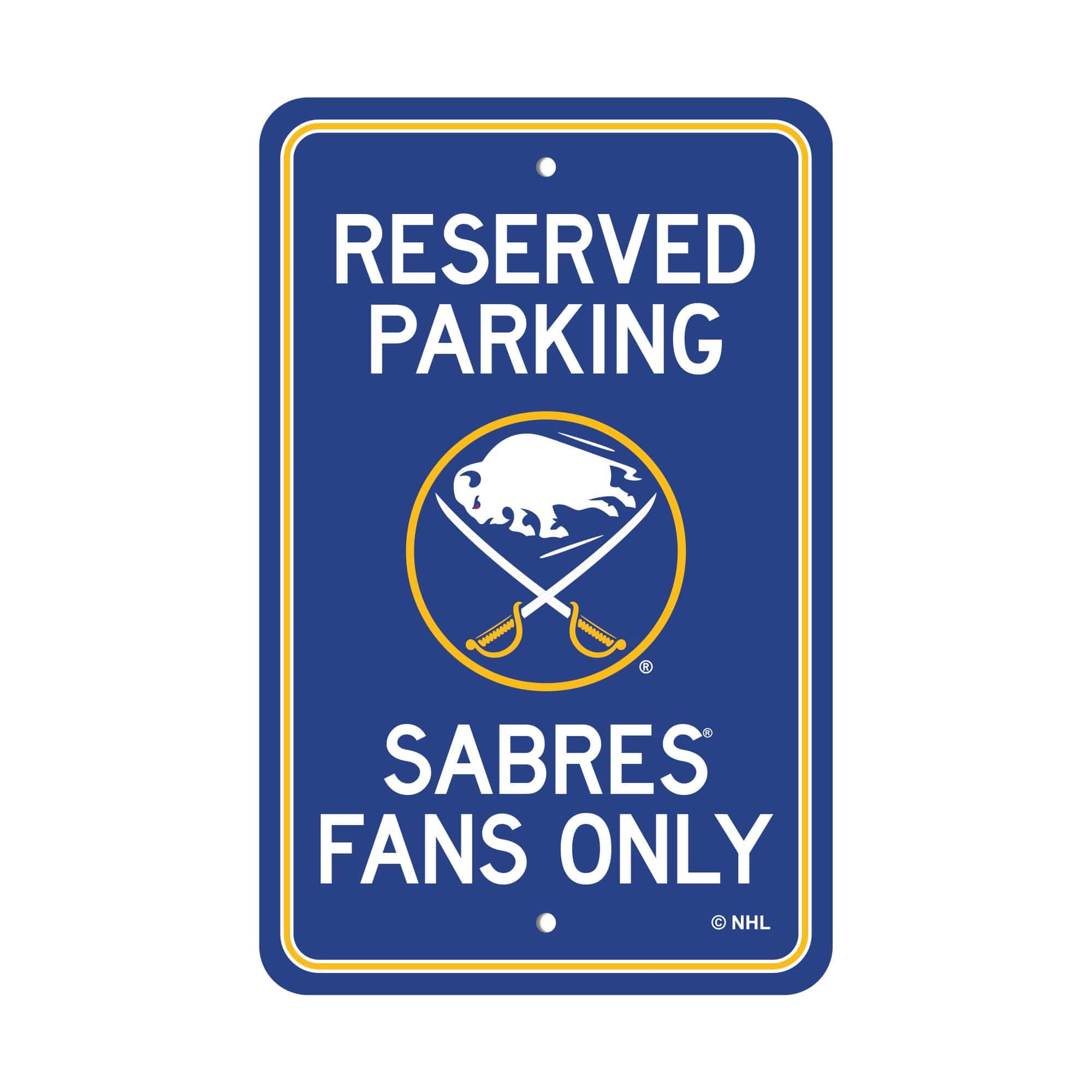 Buffalo Sabres Team Color Reserved Parking Sign Décor 18in. X 11.5in. Lightweight - Buffalo Sabres