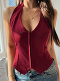 Devine Tied Halter Neck Tank - Trendsi