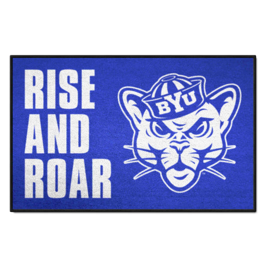 BYU Cougars Starter Mat Accent Rug - 19in. x 30in. Slogan Starter Mat - BYU