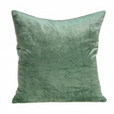 18" X 7" X 18" Transitional Green Solid Pillow Cover With Poly Insert - Homeroots