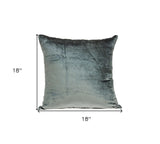 18" X 7" X 18" Transitional Charcoal Solid Pillow Cover With Poly Insert - Homeroots