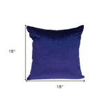 18" X 7" X 18" Transitional Royal Blue Solid Pillow Cover With Poly Insert - Homeroots