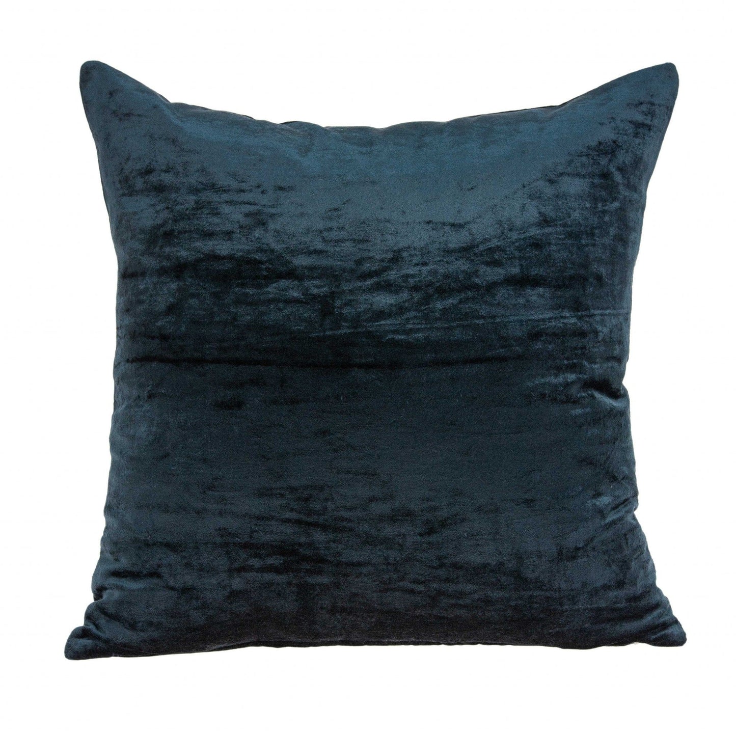 18" X 7" X 18" Transitional Dark Blue Solid Pillow Cover With Poly Insert - Homeroots - Flyclothing LLC