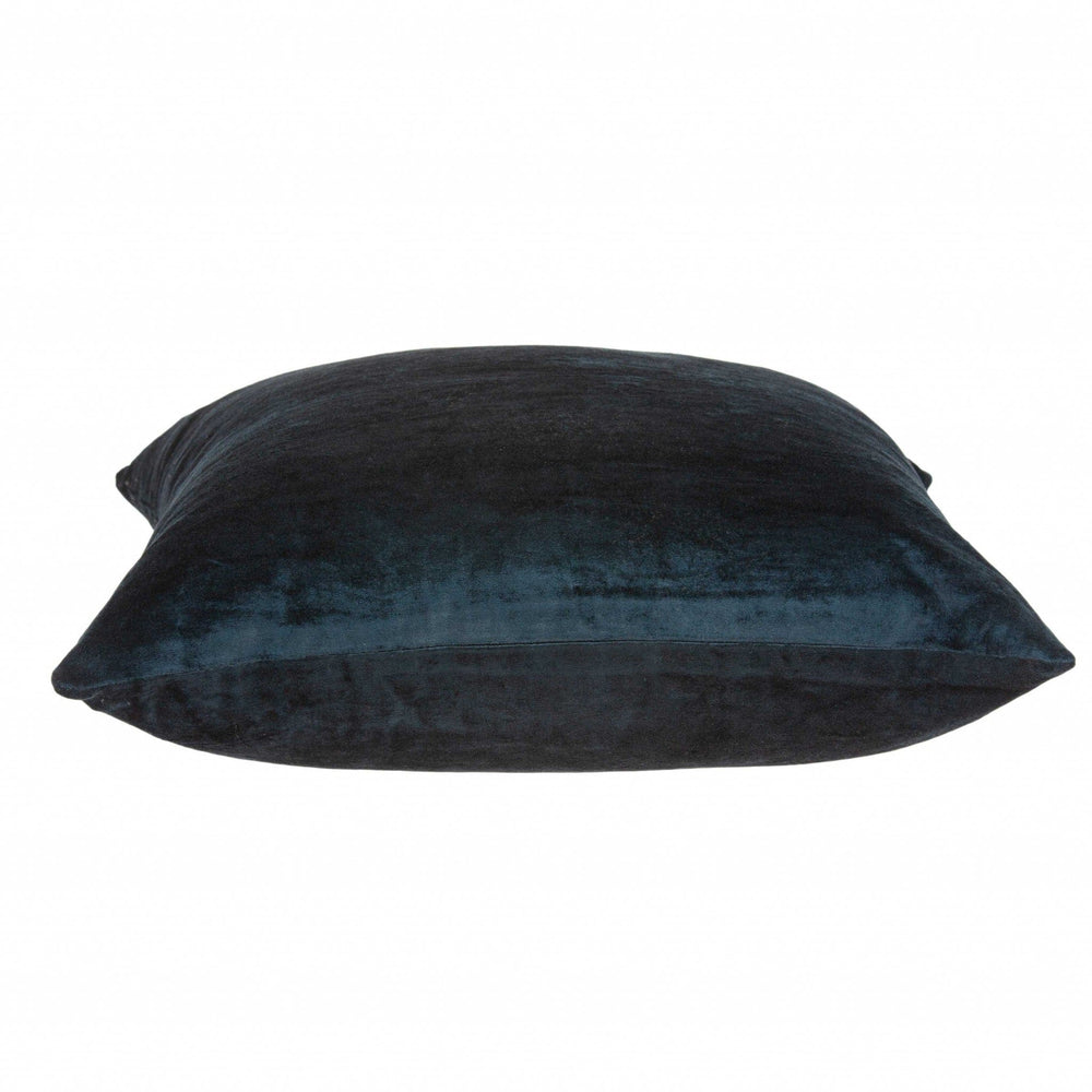 18" X 7" X 18" Transitional Dark Blue Solid Pillow Cover With Poly Insert - Homeroots - Flyclothing LLC