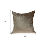 18" X 7" X 18" Transitional Taupe Solid Pillow Cover With Poly Insert - Homeroots