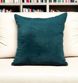 18" X 7" X 18" Transitional Teal Solid Pillow Cover With Poly Insert - Homeroots - Flyclothing LLC