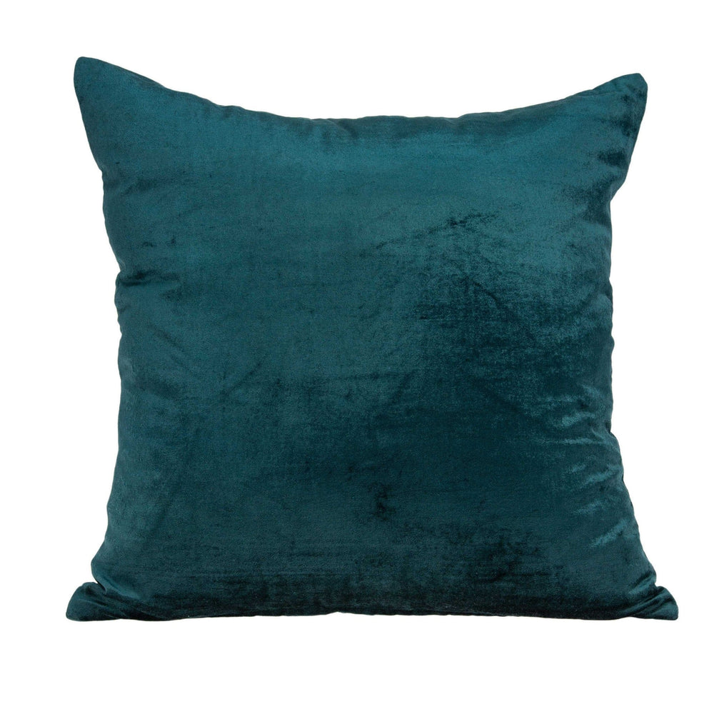 18" X 7" X 18" Transitional Teal Solid Pillow Cover With Poly Insert - Homeroots - Flyclothing LLC