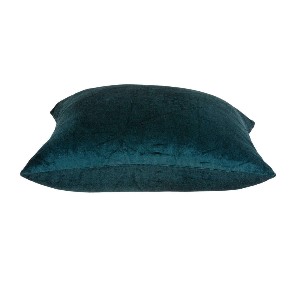 18" X 7" X 18" Transitional Teal Solid Pillow Cover With Poly Insert - Homeroots - Flyclothing LLC
