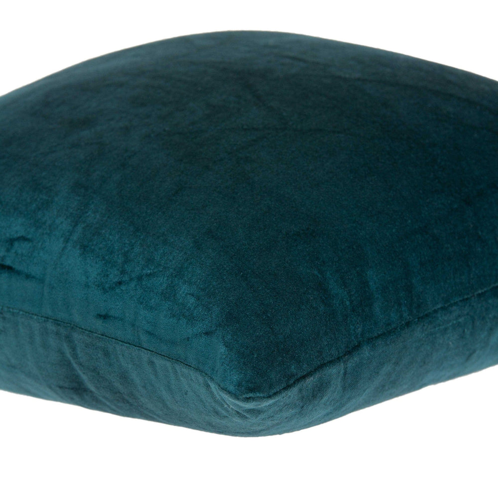 18" X 7" X 18" Transitional Teal Solid Pillow Cover With Poly Insert - Homeroots - Flyclothing LLC