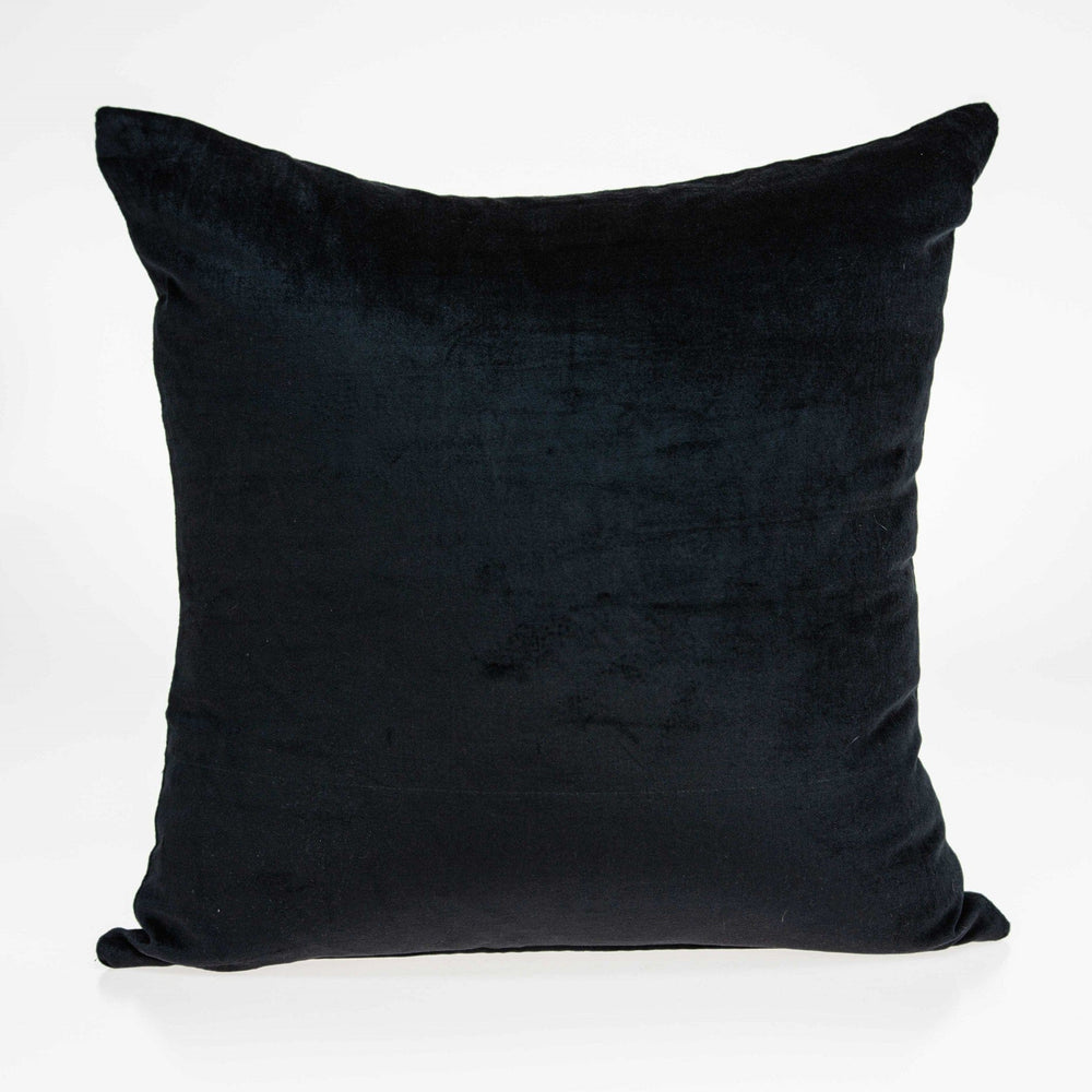 18" X 7" X 18" Transitional Black Solid Pillow Cover With Poly Insert - Homeroots - Flyclothing LLC
