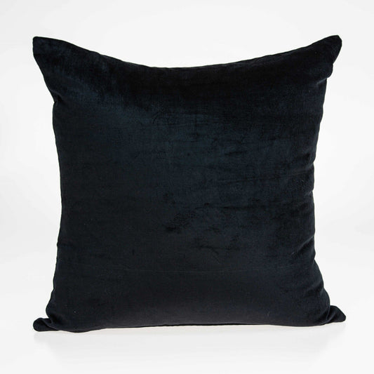 18" X 7" X 18" Transitional Black Solid Pillow Cover With Poly Insert - Homeroots