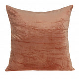 18" X 7" X 18" Transitional Orange Solid Pillow Cover With Poly Insert - Homeroots