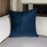 18" X 7" X 18" Transitional Navy Blue Solid Pillow Cover With Poly Insert - Homeroots