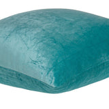 18" X 7" X 18" Transitional Aqua Solid Pillow Cover With Poly Insert - Homeroots - Flyclothing LLC