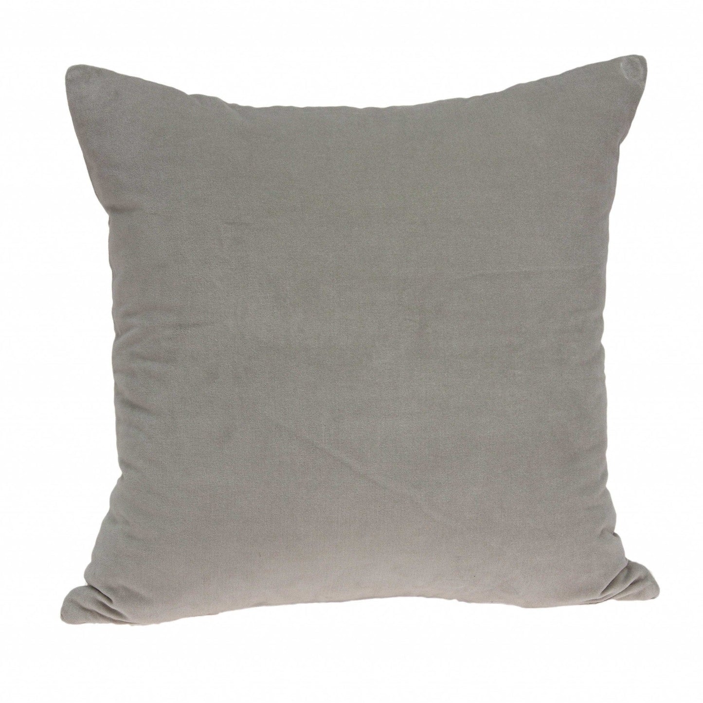 18" X 7" X 18" Transitional Gray Solid Pillow Cover With Poly Insert - Homeroots - Flyclothing LLC