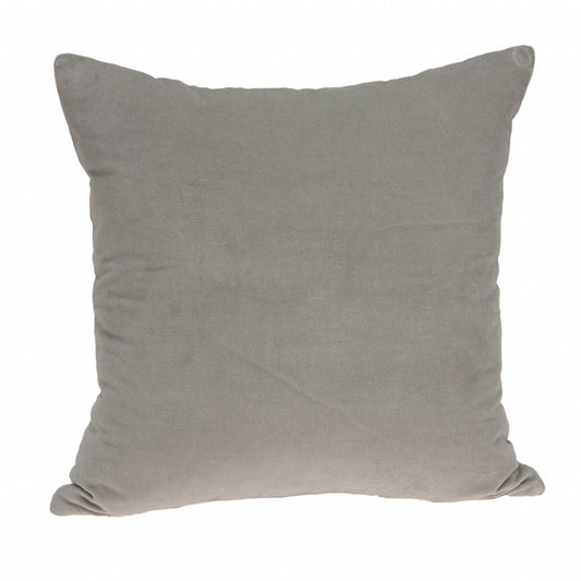 18" X 7" X 18" Transitional Gray Solid Pillow Cover With Poly Insert - Homeroots