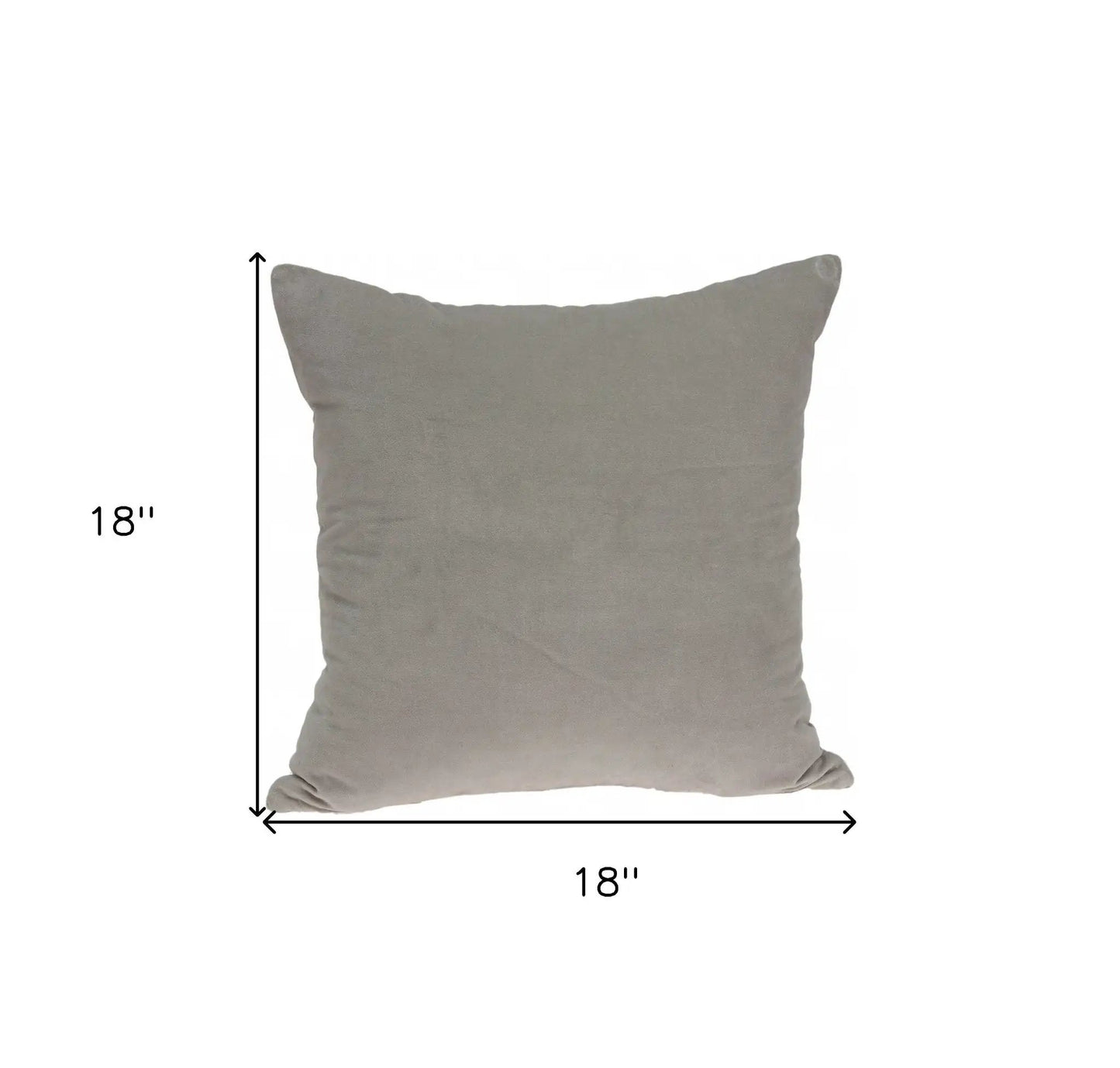 18" X 7" X 18" Transitional Gray Solid Pillow Cover With Poly Insert - Homeroots - Flyclothing LLC