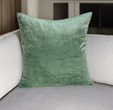 20" X 7" X 20" Transitional Green Solid Pillow Cover With Poly Insert - Homeroots