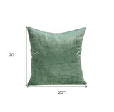 20" X 7" X 20" Transitional Green Solid Pillow Cover With Poly Insert - Homeroots - Flyclothing LLC