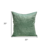 20" X 7" X 20" Transitional Green Solid Pillow Cover With Poly Insert - Homeroots