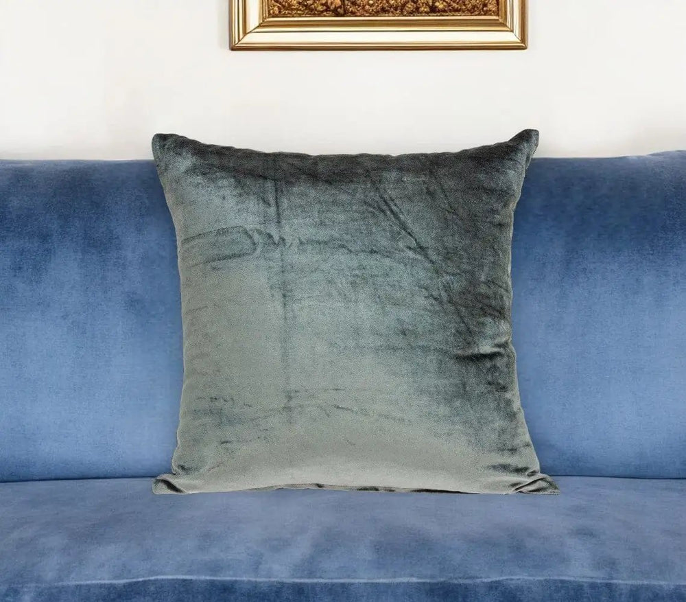 20" X 7" X 20" Transitional Charcoal Solid Pillow Cover With Poly Insert - Homeroots