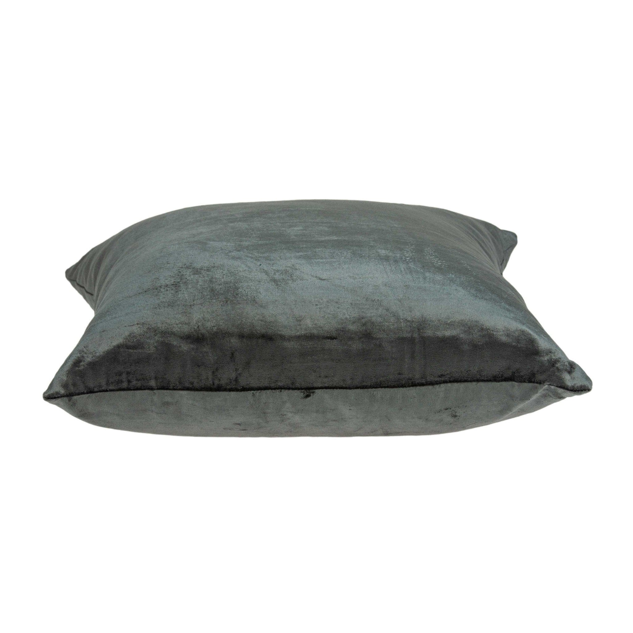 20" X 7" X 20" Transitional Charcoal Solid Pillow Cover With Poly Insert - Homeroots - Flyclothing LLC