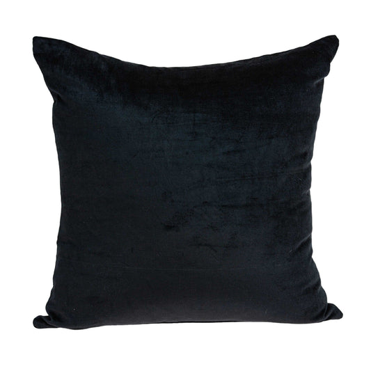 20" Black Cotton Blend Throw Pillow - Homeroots