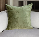 20" X 7" X 20" Transitional Olive Solid Pillow Cover With Poly Insert - Homeroots