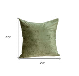 20" X 7" X 20" Transitional Olive Solid Pillow Cover With Poly Insert - Homeroots
