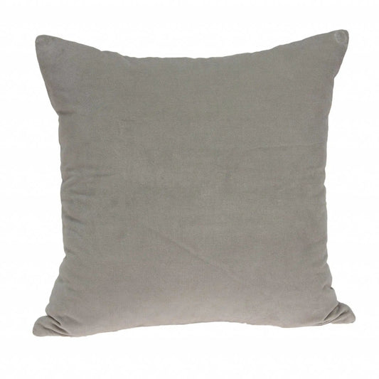 20" X 7" X 20" Transitional Gray Solid Pillow Cover With Poly Insert - Homeroots