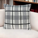 20" X 7" X 20" Transitional Tan & Grey Cotton Pillow Cover With Poly Insert - Homeroots - Flyclothing LLC
