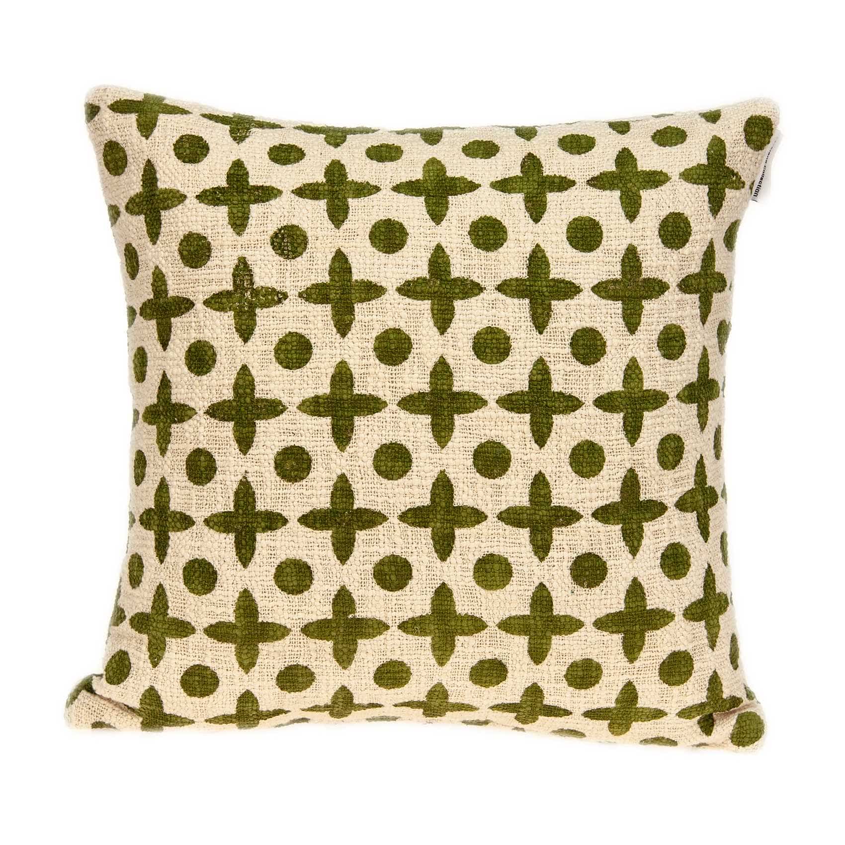 18" X 7" X 18" Transitional Beige Printed Pillow Cover With Poly Insert - Homeroots - Flyclothing LLC