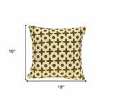 18" X 7" X 18" Transitional Beige Printed Pillow Cover With Poly Insert - Homeroots