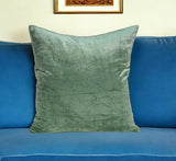 22" X 7" X 22" Transitional Green Solid Pillow Cover With Poly Insert - Homeroots