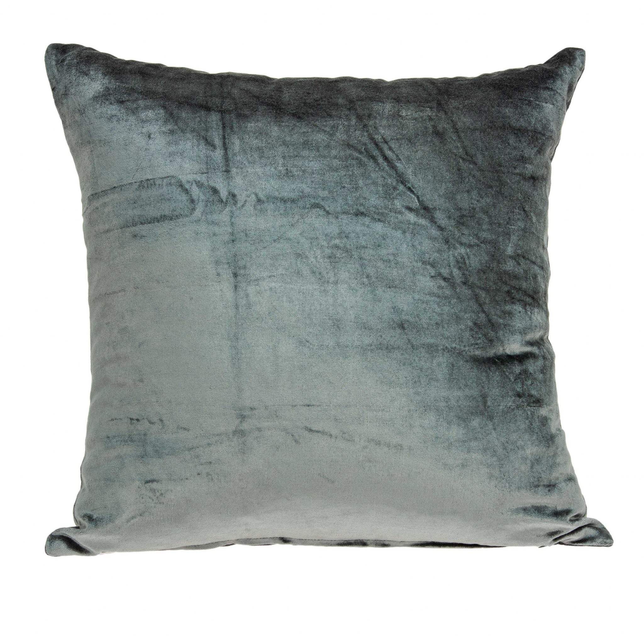 22" X 7" X 22" Transitional Charcoal Solid Pillow Cover With Poly Insert - Homeroots - Flyclothing LLC