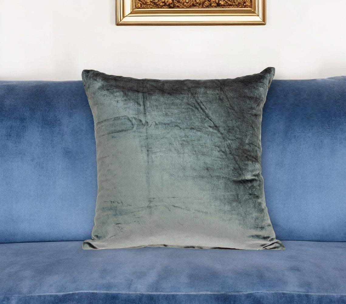 22" X 7" X 22" Transitional Charcoal Solid Pillow Cover With Poly Insert - Homeroots - Flyclothing LLC