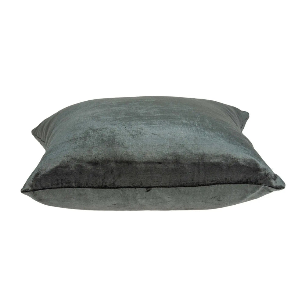 22" X 7" X 22" Transitional Charcoal Solid Pillow Cover With Poly Insert - Homeroots - Flyclothing LLC