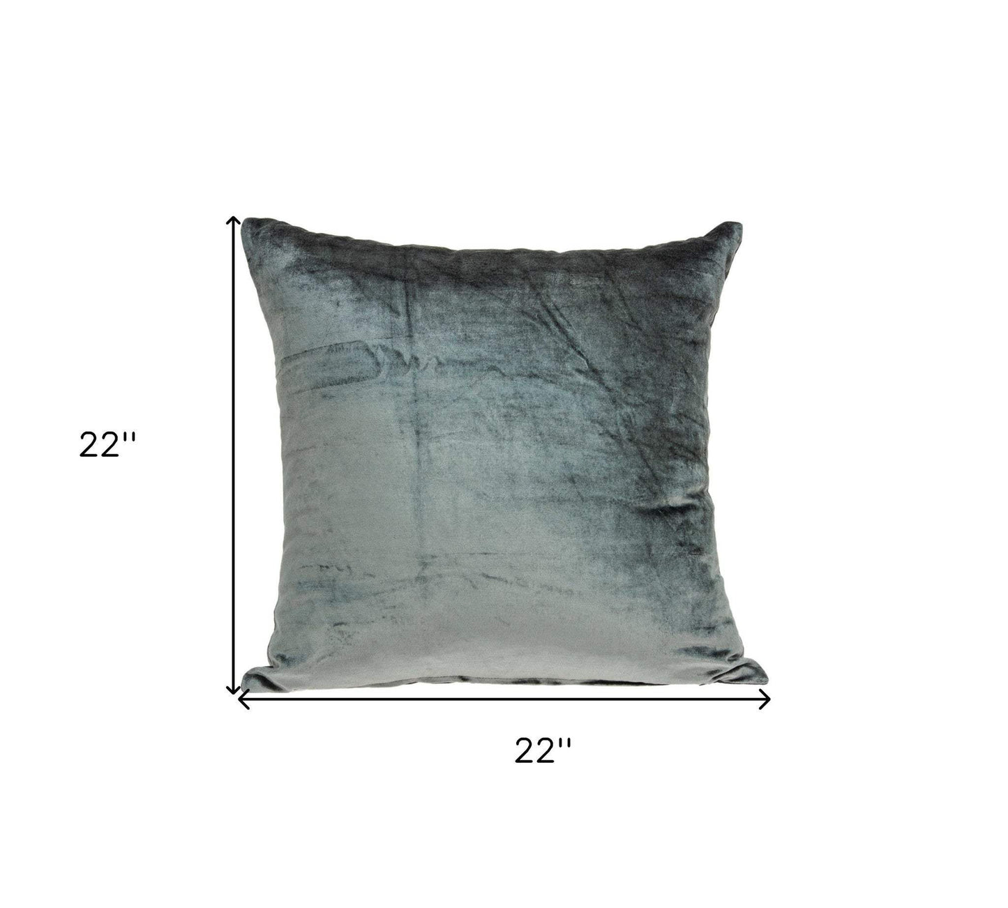 22" X 7" X 22" Transitional Charcoal Solid Pillow Cover With Poly Insert - Homeroots - Flyclothing LLC