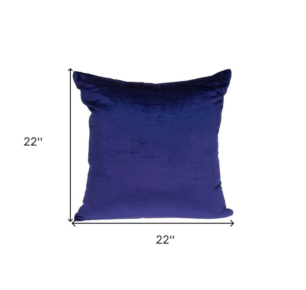 22" Royal Blue Cotton Blend Throw Pillow - Homeroots - Flyclothing LLC